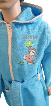 Kinderbademantel Affe mit Name
