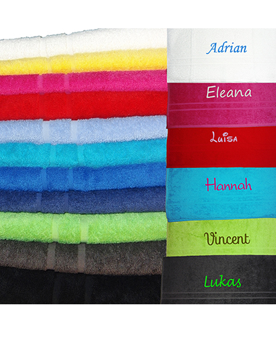 Bestickte Handtücher mit Namen
