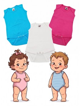 Baby Body ohne Arm zum taeglichen Gebrauch. Tolle Qualitaet-100% Baumwolle. in weiss, pink und tuerkis