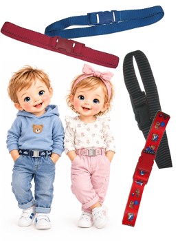 Preiswerter Kindergürtel in mehreren Farben mit Schnalle, damit endlich keine Hose mehr rutscht.