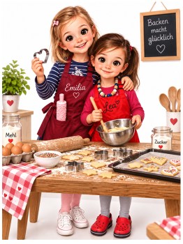 Latzschürzen für Kinder mit Namen bestickt zum Kochen, Backen, Basteln und für die Schule