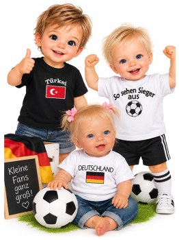 Personalisierte Fußball-Trikots für Babys und Kinder mit Namen aus 100% Baumwolle