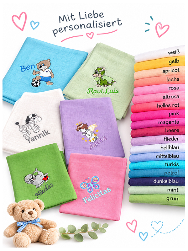 Spucktuch mit Namen personalisiert & bestickt