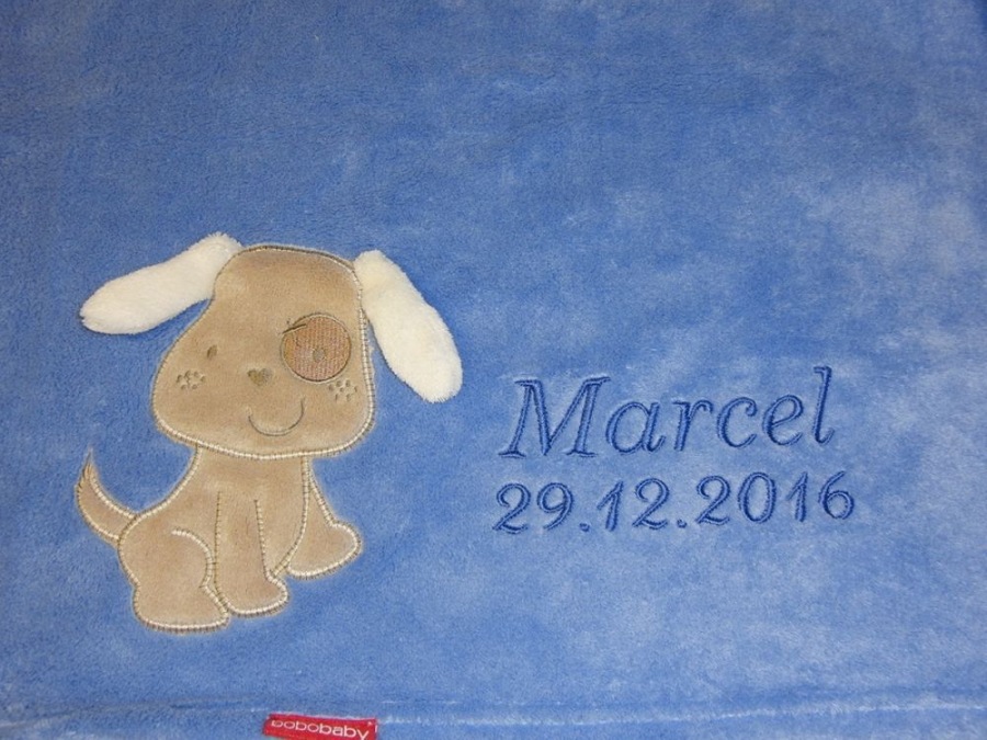 Babydecke_hellblau_Hund21