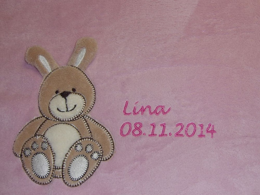 Babydecke_rosa_Hase1