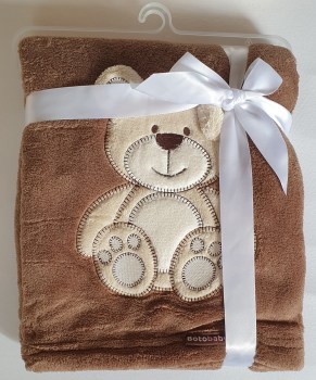 Babydecke braun mit Schleifenband ein tolles Geschenk zur Geburt, Taufe oder einfach so