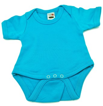 Baby Body Kurzarm in tuerkis mit 3 kleinen Knoepfchen