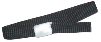 Guertel schwarz mit weisser Schnalle