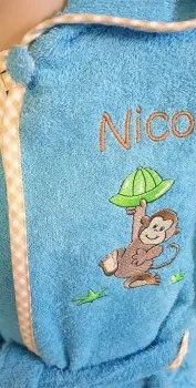 Kinderbademantel blau mit Name