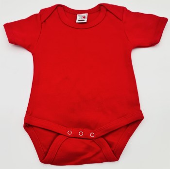 Baby Kurzarmbody in Mohnrot