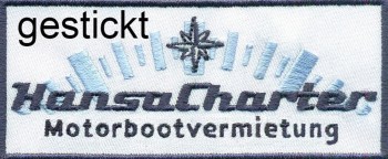 Firmenaufnaeher mit persoenlichem Logo individuell perfekt gestickt