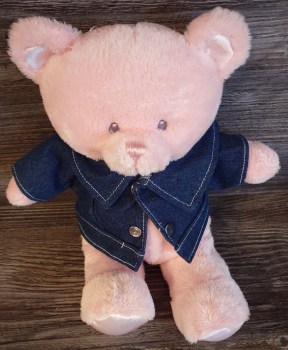 Teddy rosa mit Jeansjacke