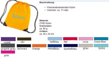 Kindergartenbeutel bestickt