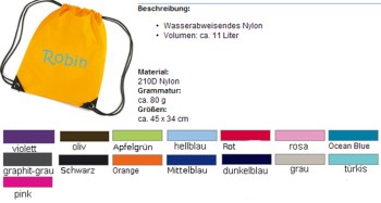 Kindergartenbeutel bestickt