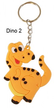 Schlüsselanhänger Dino in neonorange