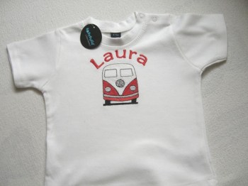 Baby Shirt mit VW Bus und Name