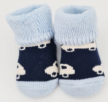 Söckchen von Sterntaler in hellblau, dunkelblau, beige mit Auto