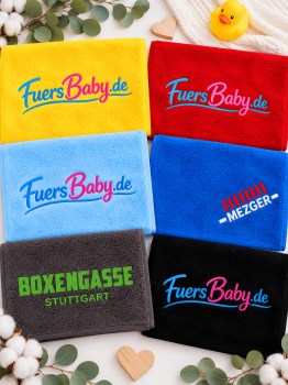 Gästetücher mit Logo Bestickung in verschiedenen Farben