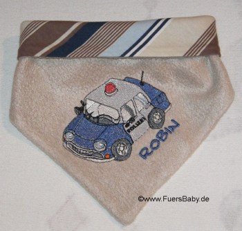 Halstuch mit Polizeiauto und Name (Fleece)