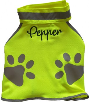 Hundewarnweste mit Namen Pepper
