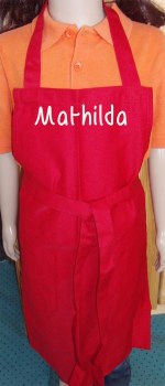 Kinderschuerze rot mit Name
