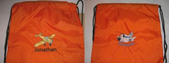 Turnbeutel orange mit Namen