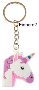 Schlüsselanhänger Einhorn nur Kopf mit lila Mähne