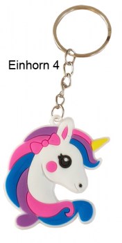 Schlüsselanhänger Einhorn nur Kopf mit Schleife in der Maehne
