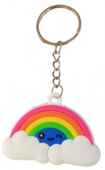 Schlüsselanhänger zwinker Smily mit Regenbogen