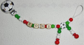 Schnullerkette Fussball mit Name Italien