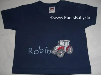 Shirt für Babys mit Traktor und Namen personalisiert