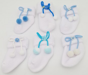 Auswahl Söckchen in weiss-blau