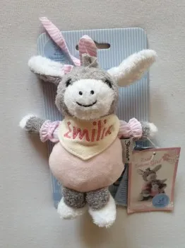 kleine Sterntaler Spieluhr Emmi Girl mit Halstuch und Namen in rosa bestickt