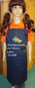 Schuerze dunkelblau mit Name
